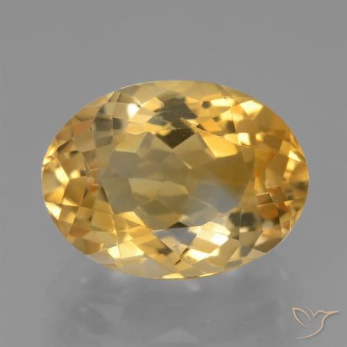 Citrine Doré moyen-foncé naturelle ovale, 4.56 ct, VVS