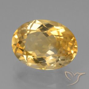 Citrine Doré moyen-foncé naturelle ovale, 4.56 ct, VVS