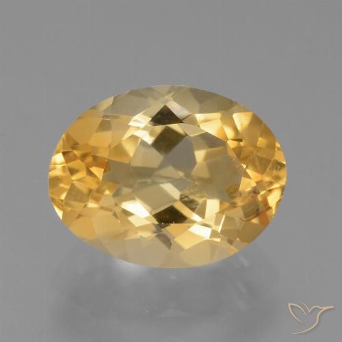 Citrine Orange-or léger naturelle ovale, 4.26 ct, VS