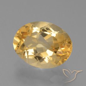 Citrine Orange-or léger naturelle ovale, 4.26 ct, VS
