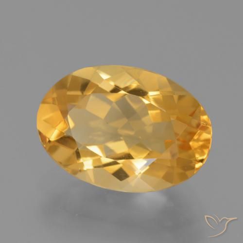 Citrine Orange-or moyen-léger naturelle ovale, 4.10 ct, VVS