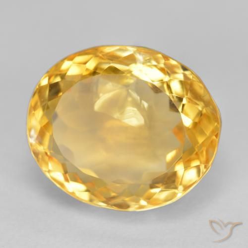 Citrine Or moyen naturelle ovale, 6.38 ct, SI