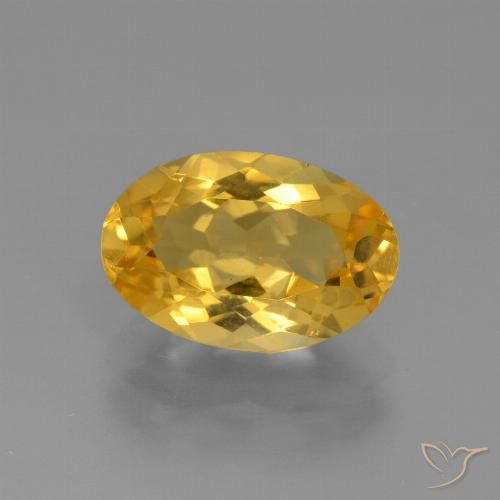 Citrine Orange doré profond naturelle ovale, 2.21 ct, VVS