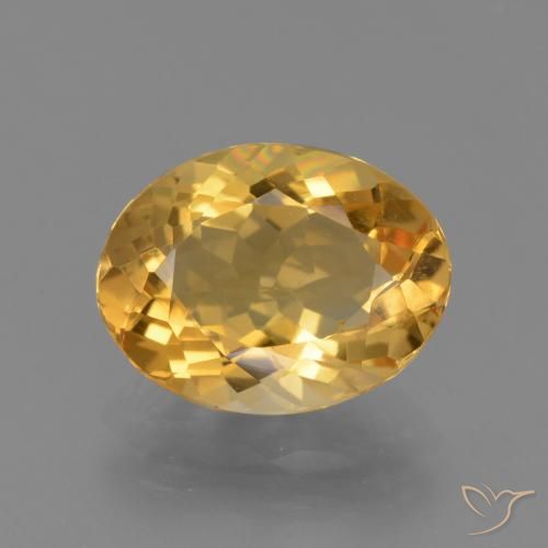 Citrine Doré moyen-foncé naturelle ovale, 2.95 ct, VVS