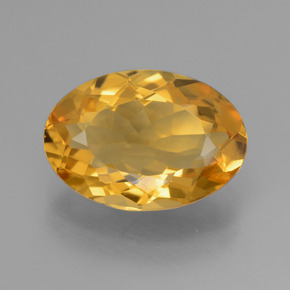 Citrine doré naturelle coupe ovale, 3,18 ct, VVS