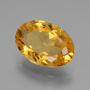 Citrine doré naturelle coupe ovale, 3,18 ct, VVS