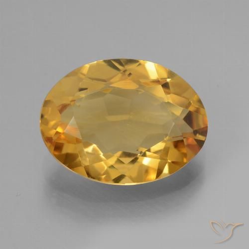 Citrine Doré foncé naturelle ovale, 3.18 ct, VVS-VS