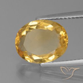 Citrine Or moyen naturelle ovale, 3.12 ct, VVS
