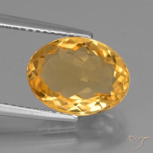 3.45ct Naturel Orange doré profond Citrine, ovale, VVS