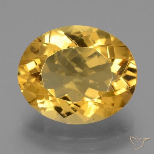 Citrine Doré naturelle Coupe ovale, 8.13 ct, VVS-VS