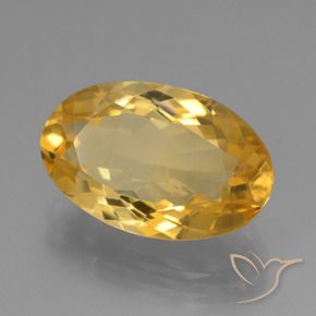 Citrine Orange doré profond naturelle ovale, 5.44 ct, VVS