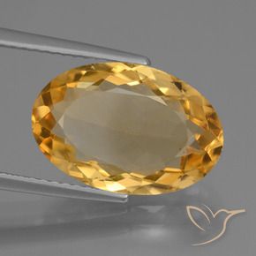 Citrine Orange-or naturelle ovale, 4.72 ct, VVS