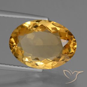 Citrine Orange doré profond naturelle ovale, 5.53 ct, VVS