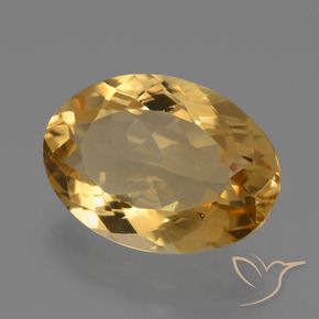 Citrine Orange doré profond naturelle ovale, 6.08 ct, VVS