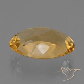 Citrine Orange doré profond naturelle ovale, 6.08 ct, VVS