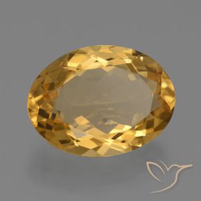 Citrine Orange doré profond naturelle ovale, 4.93 ct, VVS