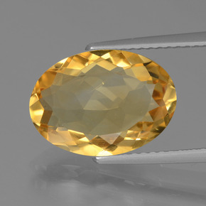 Citrine doré naturelle coupe ovale, 4,40 ct, VVS