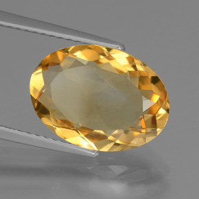 Citrine doré naturelle coupe ovale, 4,40 ct, VVS