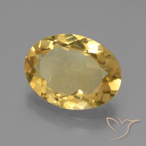 Citrine Or moyen naturelle ovale, 4.24 ct, VVS