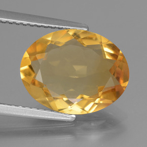 Citrine doré naturelle coupe ovale, 3,98 ct, VVS