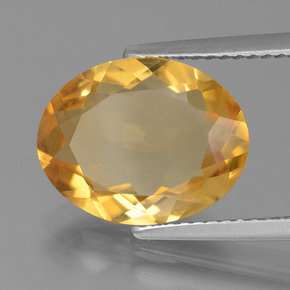 Citrine doré naturelle coupe ovale, 3,98 ct, VVS