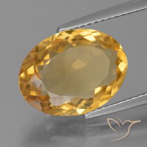 Citrine Orange-or naturelle ovale, 4.44 ct, VS