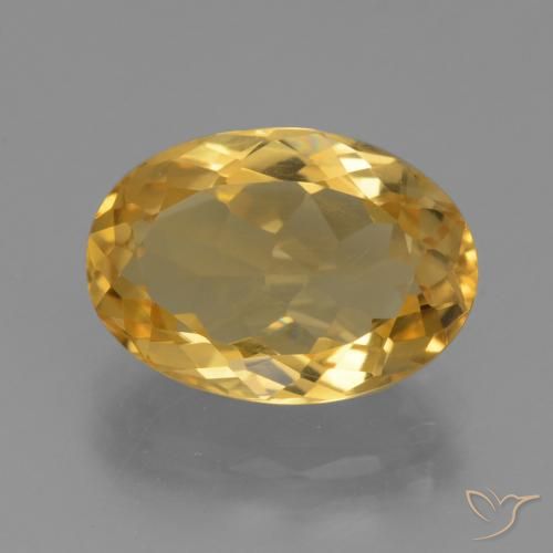 Citrine Doré moyen-foncé naturelle ovale, 4.09 ct, VVS