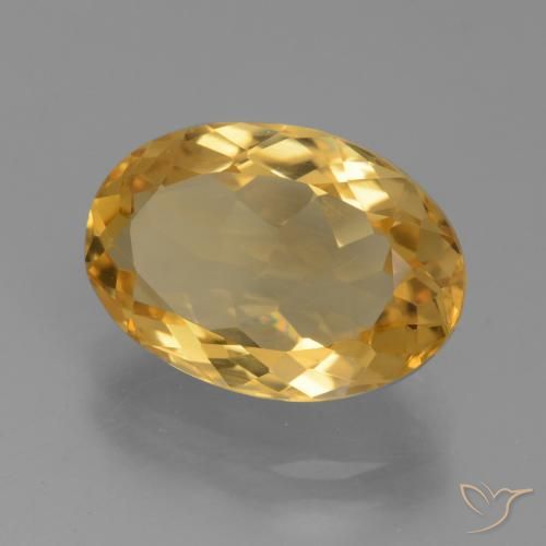 Citrine Doré moyen-foncé naturelle ovale, 4.09 ct, VVS