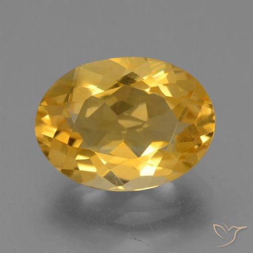 Citrine Doré foncé naturelle ovale, 4.03 ct, VVS