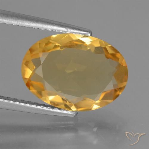 Citrine Orange Doré naturelle ovale, 3.20 ct, VVS