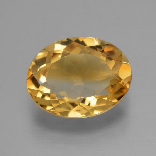 Citrine Orange doré profond naturelle Coupe ovale, 3.75 ct, VVS-VS