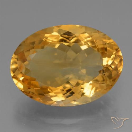Citrine Orange doré profond naturelle Coupe ovale, 11.96 ct, VVS-VS
