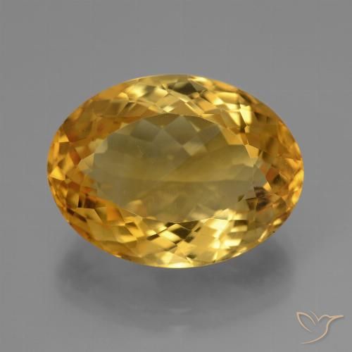 Citrine Orange doré profond naturelle ovale, 11.77 ct, VVS