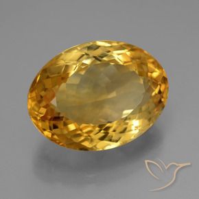 Citrine Orange doré profond naturelle ovale, 11.77 ct, VVS