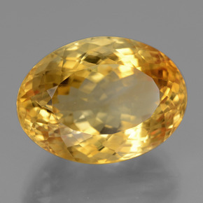 Citrine Orange doré profond naturelle Coupe ovale, 18.16 ct, VVS