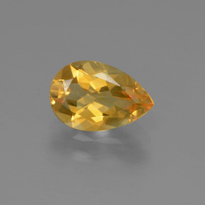 Citrine jaune naturelle en forme de poire, 1,06 ct, VVS