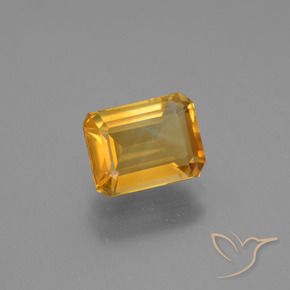 Citrine Orange-or naturelle Octogone / coupe Émeraude, 1.65 ct, VVS-VS
