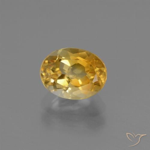 Citrine doré naturelle coupe ovale, 1,33 ct, VS
