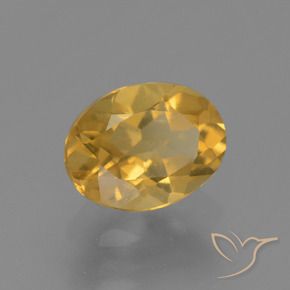 Citrine Orange doré profond naturelle ovale, 1.15 ct, VS