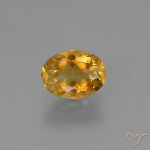 Citrine doré naturelle coupe ovale, 1,05 ct, VS
