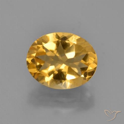Citrine Orange doré profond naturelle ovale, 2.68 ct, VVS-VS
