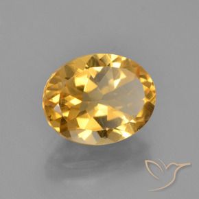 Citrine Orange doré profond naturelle ovale, 2.68 ct, VVS-VS