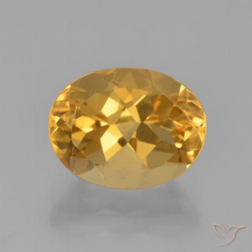 Citrine doré naturelle coupe ovale, 2,60 ct, VVS