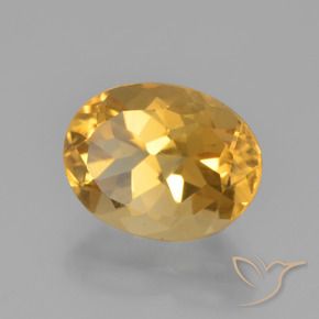 Citrine doré naturelle coupe ovale, 2,60 ct, VVS