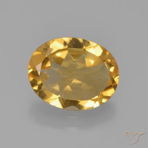 Citrine Doré moyen-foncé naturelle ovale, 2.09 ct, VS