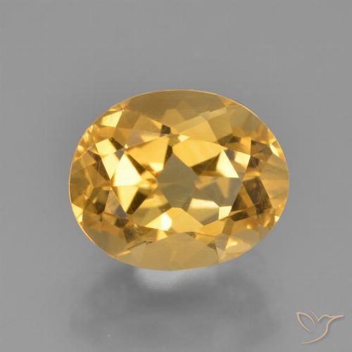 Citrine Orange doré profond naturelle ovale, 2.45 ct, VS
