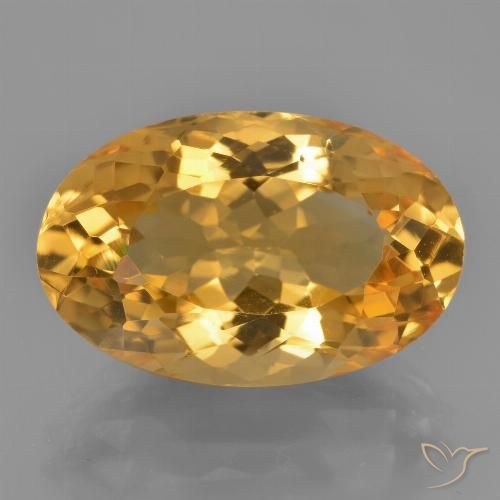 Citrine doré naturelle coupe ovale, 9,75 ct, VVS