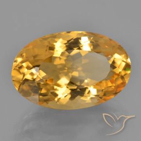 Citrine doré naturelle coupe ovale, 9,75 ct, VVS