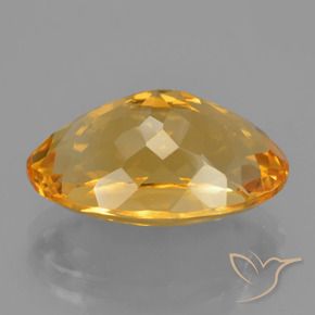 Citrine doré naturelle coupe ovale, 9,75 ct, VVS