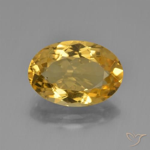 Citrine Orange Doré naturelle ovale, 4.34 ct, VVS